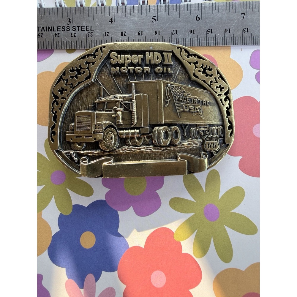 Limited Edition  Phillips 66 Belt Buckle SUPER HD II Motor Oil RKO Promotions TX